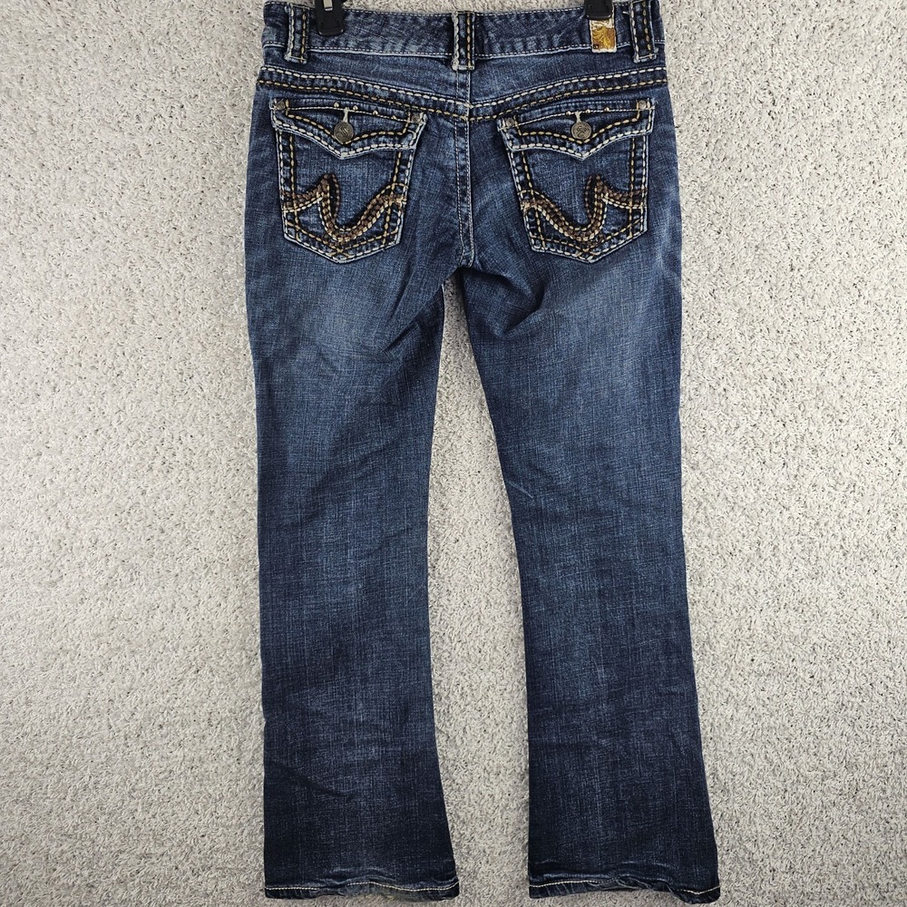 Maurices Bootcut Western Rope Stitching Jeans Womens 5/6 Regular Cowgirl 32x29.5